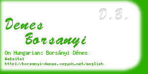 denes borsanyi business card